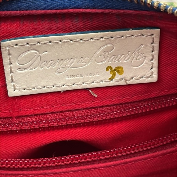 Dooney & Bourke Petunia Watercolor Floral Hobo Shoulder Bucket Bag Blue Green - Picture 16 of 17